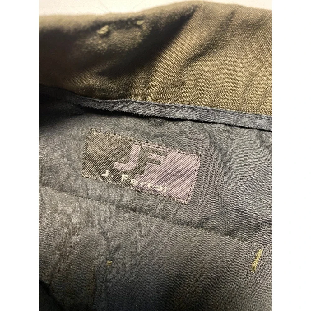 J Ferrar 42x32 Double Pleated Wide Leg Dress Pants Olive Green Career Slacks